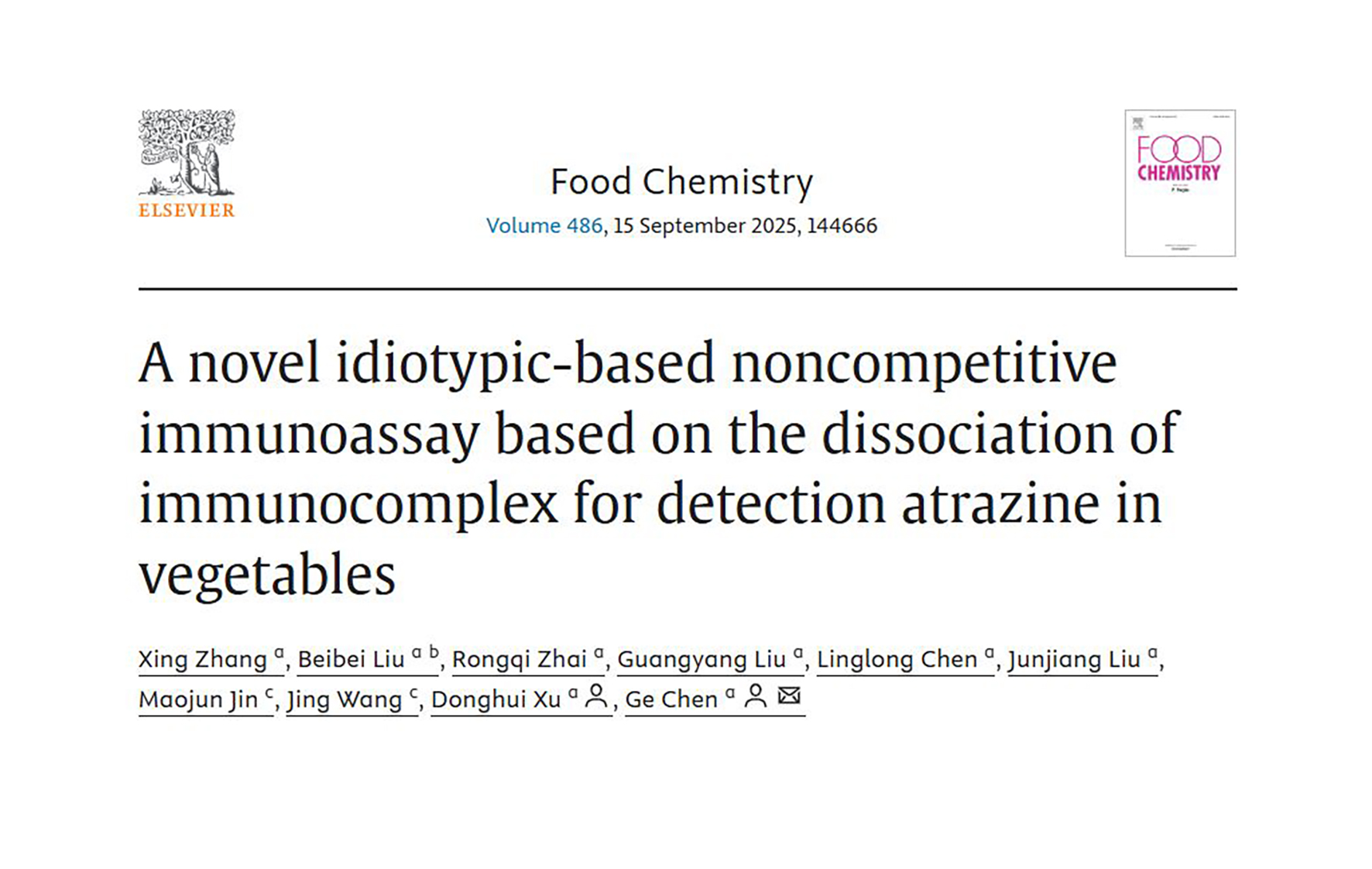 The Quality and Safety Research Group of the Institute of Vegetables and Flowers Developed a Novel Non-Competitive Immunoassay Rapid Detection Technology